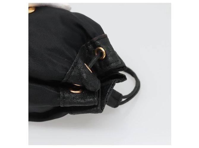 Pochette CÉLINE Nylon Nero Oro Auth 129752 D'oro - vista 6