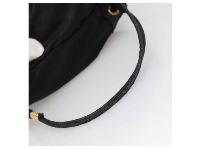 Pochette CÉLINE Nylon Nero Oro Auth 129752 D'oro - vista 7