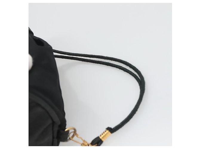 Pochette CÉLINE Nylon Nero Oro Auth 129752 D'oro - vista 8