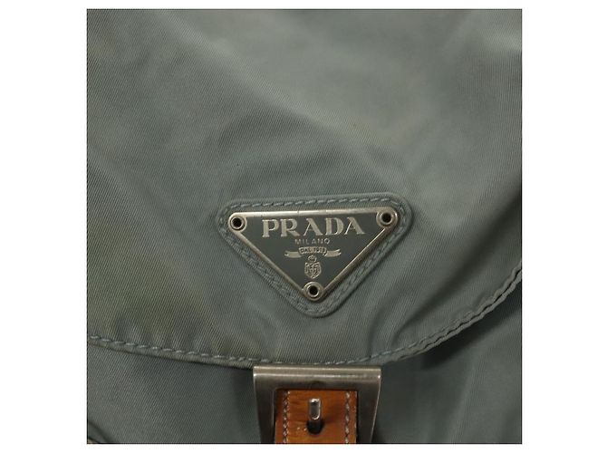 PRADA Backpack Nylon Light Blue Silver Auth 134383 Silvery - view 20
