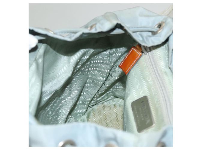 PRADA Backpack Nylon Light Blue Silver Auth 134383 Silvery - view 28