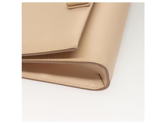 Borsa a Spalla Chain Vala in Pelle Beige Oro Auth 133406 di Salvatore Ferragamo - vista 11