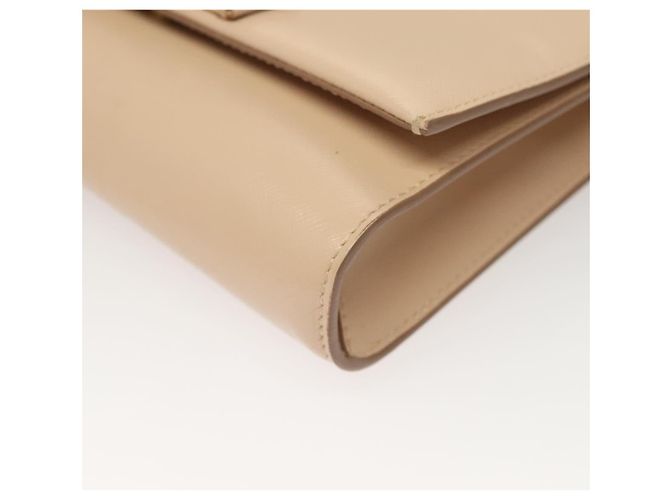 Borsa a Spalla Chain Vala in Pelle Beige Oro Auth 133406 di Salvatore Ferragamo - vista 12