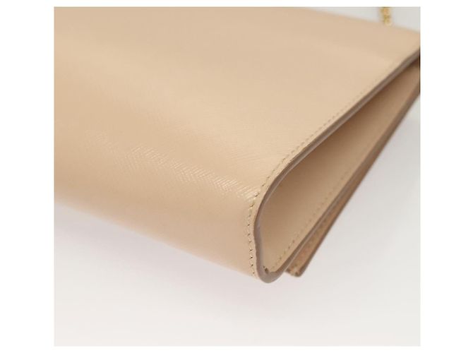 Borsa a Spalla Chain Vala in Pelle Beige Oro Auth 133406 di Salvatore Ferragamo - vista 14