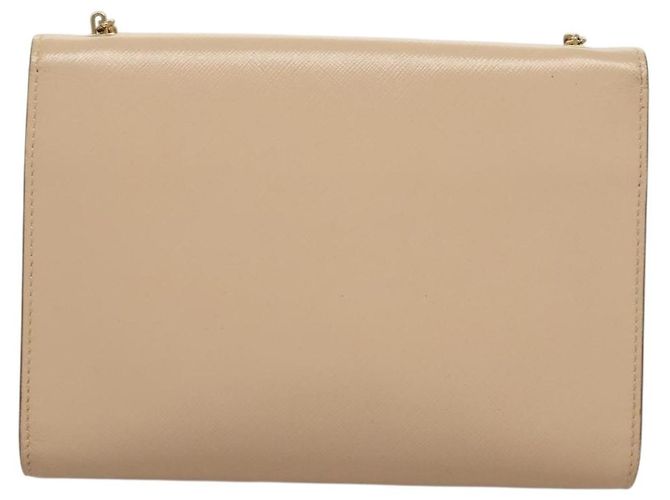 Borsa a Spalla Chain Vala in Pelle Beige Oro Auth 133406 di Salvatore Ferragamo - vista 3