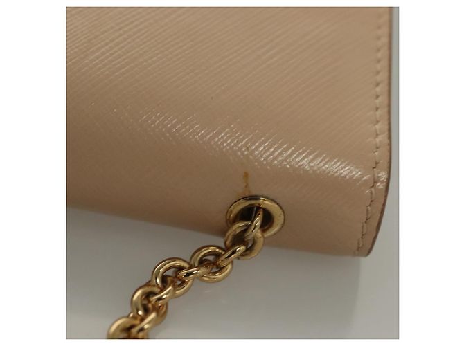 Borsa a Spalla Chain Vala in Pelle Beige Oro Auth 133406 di Salvatore Ferragamo - vista 7
