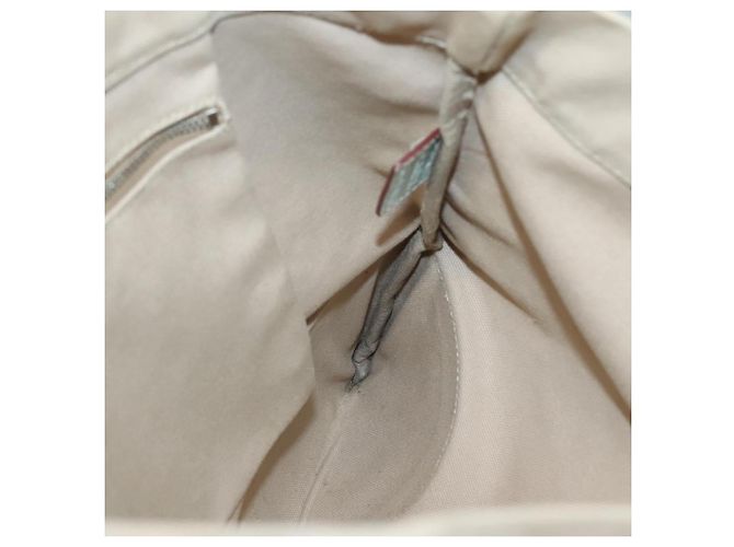 PRADA Tote Bag aus Canvas Beige Silber Authentisch 135383 - Ansicht 16