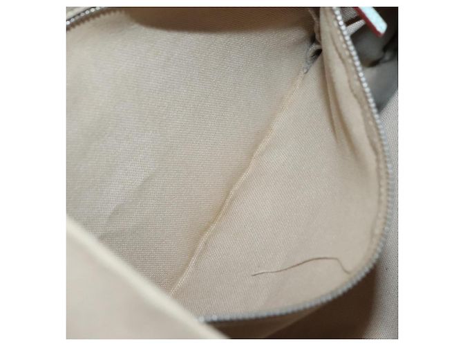 PRADA Tote Bag aus Canvas Beige Silber Authentisch 135383 - Ansicht 18
