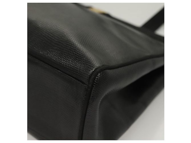 Borsa Tote Salvatore Ferragamo in pelle embossata nera e oro Auth BA4507 Nero D'oro - vista 11