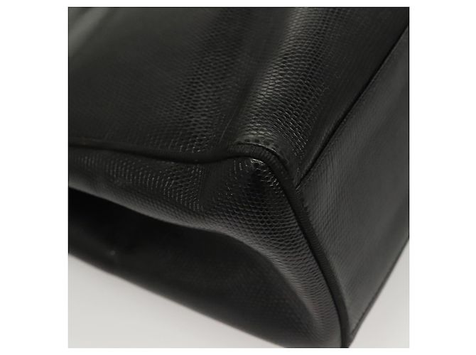 Borsa Tote Salvatore Ferragamo in pelle embossata nera e oro Auth BA4507 Nero D'oro - vista 12
