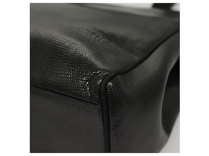 Borsa Tote Salvatore Ferragamo in pelle embossata nera e oro Auth BA4507 Nero D'oro - vista 13