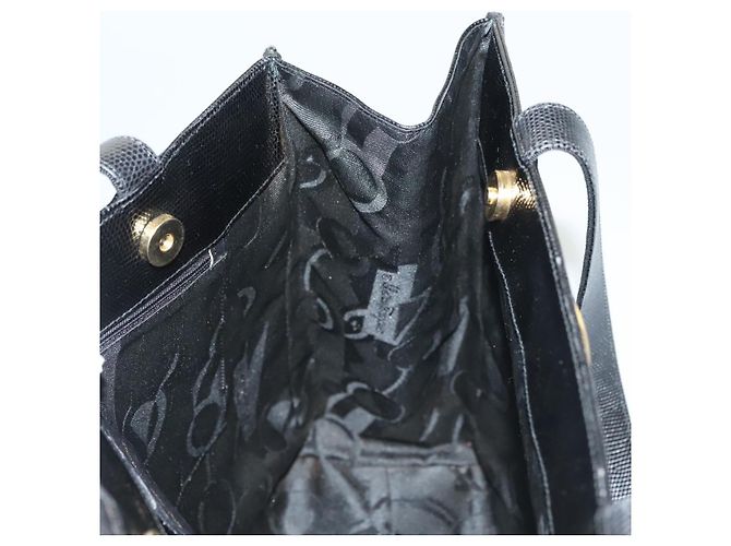 Borsa Tote Salvatore Ferragamo in pelle embossata nera e oro Auth BA4507 Nero D'oro - vista 17