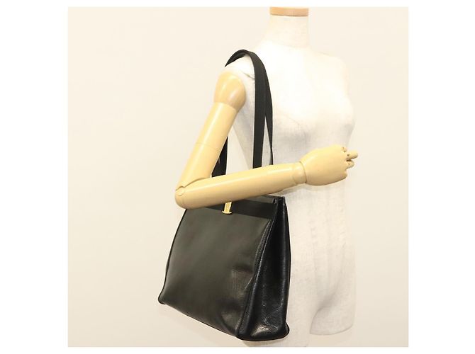 Borsa Tote Salvatore Ferragamo in pelle embossata nera e oro Auth BA4507 Nero D'oro - vista 20