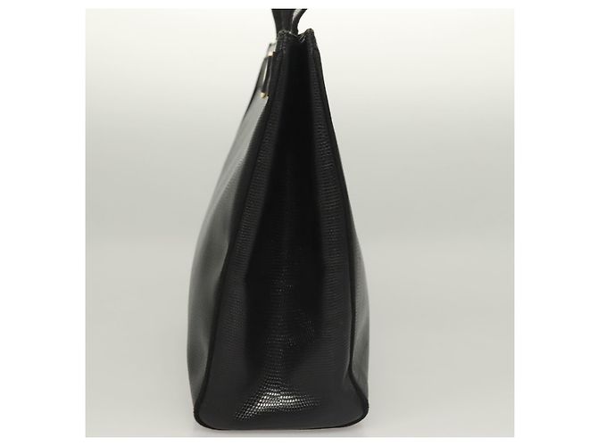 Borsa Tote Salvatore Ferragamo in pelle embossata nera e oro Auth BA4507 Nero D'oro - vista 4