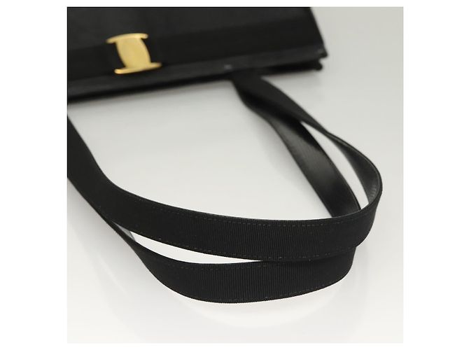 Borsa Tote Salvatore Ferragamo in pelle embossata nera e oro Auth BA4507 Nero D'oro - vista 7