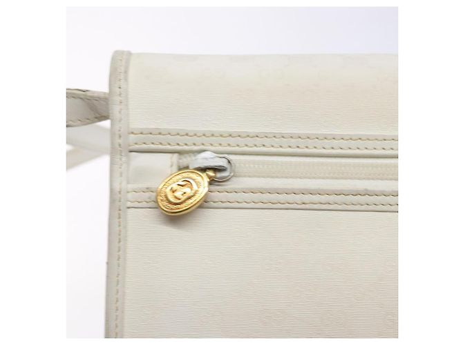 Gucci Borsa a Spalla Micro GG Supreme PVC Bianco Oro 004 58 0264 Auth 133321 D'oro - vista 15