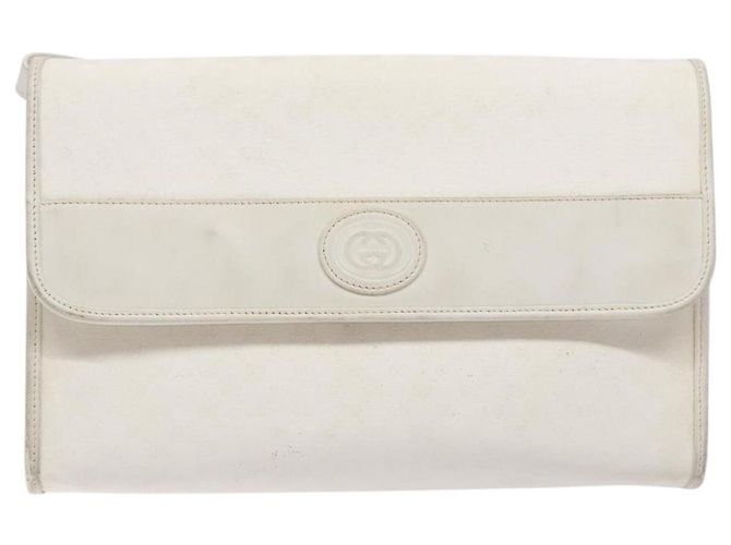 Gucci Borsa a Spalla Micro GG Supreme PVC Bianco Oro 004 58 0264 Auth 133321 D'oro - vista 2