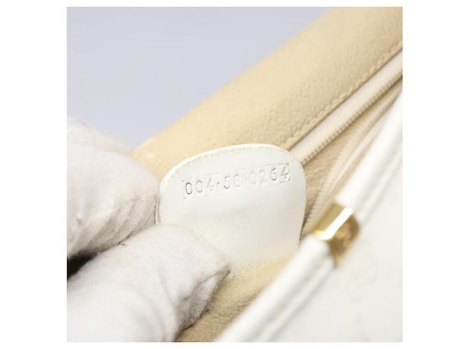 Gucci Borsa a Spalla Micro GG Supreme PVC Bianco Oro 004 58 0264 Auth 133321 D'oro - vista 23