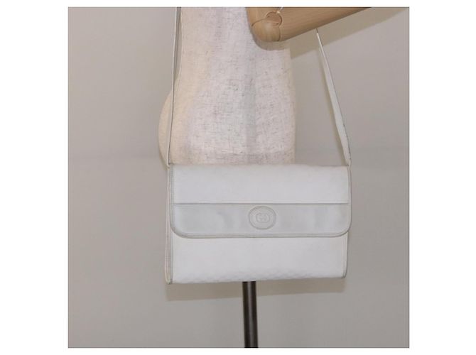 Gucci Borsa a Spalla Micro GG Supreme PVC Bianco Oro 004 58 0264 Auth 133321 D'oro - vista 24