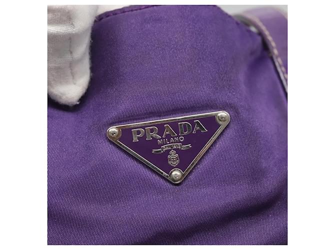 Borsa Tote Prada in nylon viola argento Auth BA4659 Porpora - vista 14