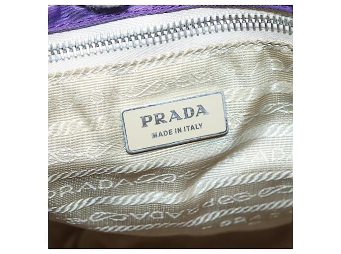 Borsa Tote Prada in nylon viola argento Auth BA4659 Porpora - vista 15