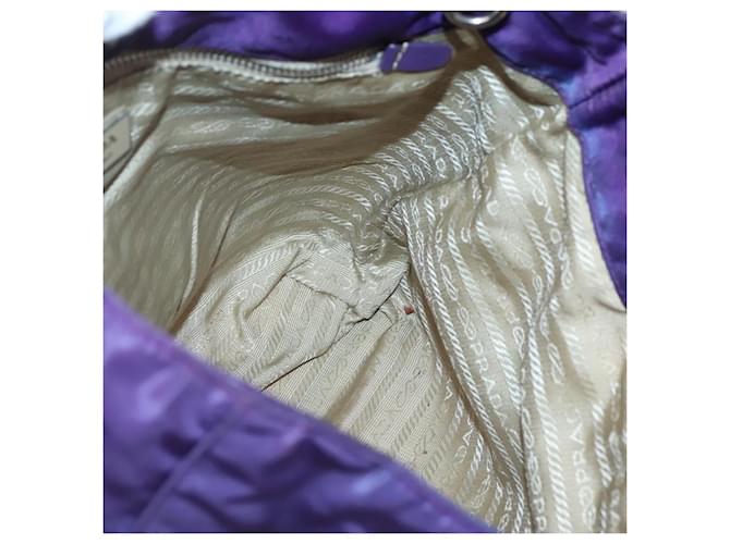 Borsa Tote Prada in nylon viola argento Auth BA4659 Porpora - vista 17