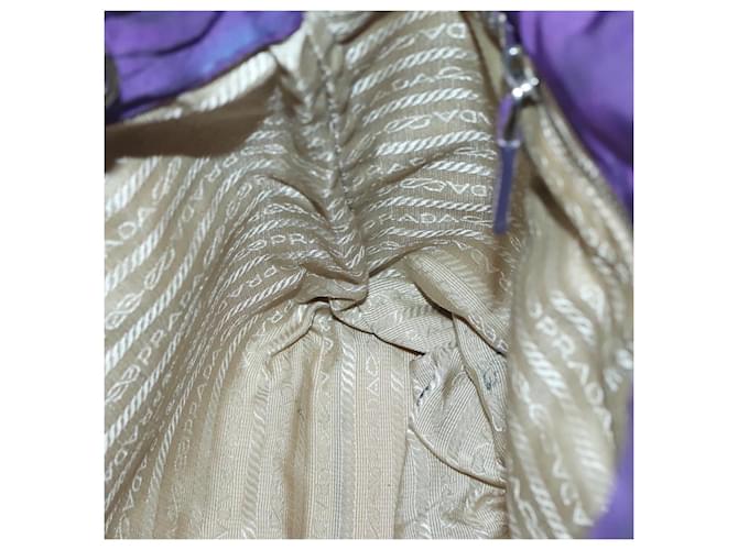 Borsa Tote Prada in nylon viola argento Auth BA4659 Porpora - vista 18