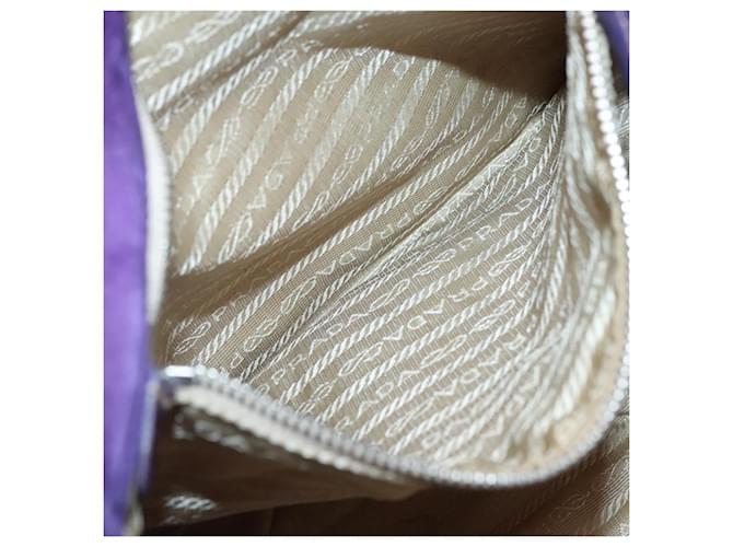 Borsa Tote Prada in nylon viola argento Auth BA4659 Porpora - vista 19