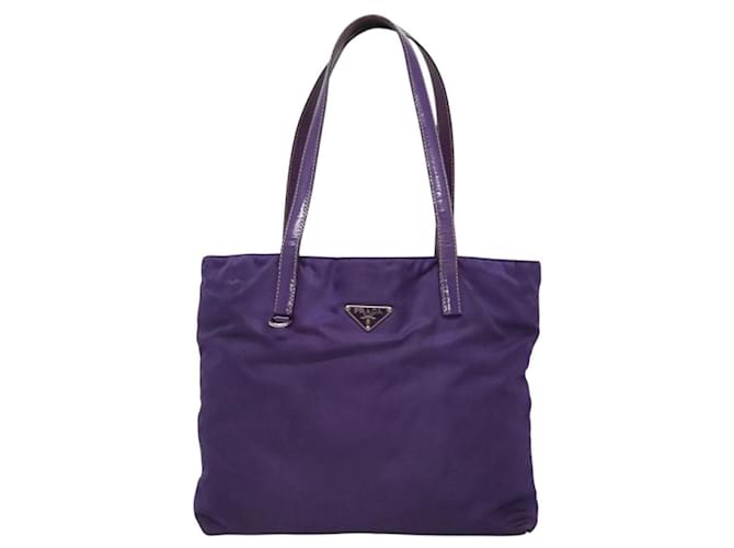 Borsa Tote Prada in nylon viola argento Auth BA4659 Porpora - vista 2
