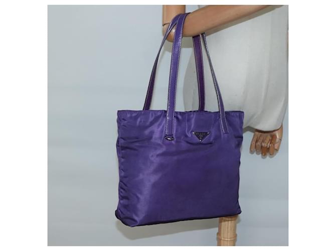 Borsa Tote Prada in nylon viola argento Auth BA4659 Porpora - vista 22