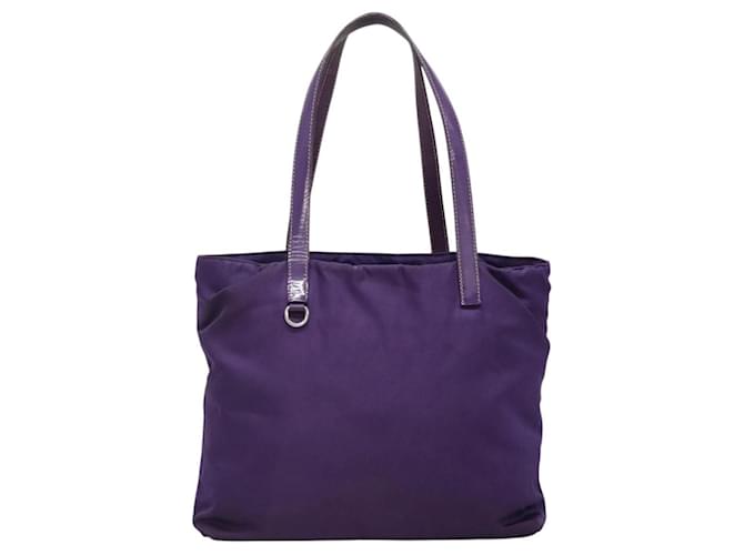 Borsa Tote Prada in nylon viola argento Auth BA4659 Porpora - vista 3