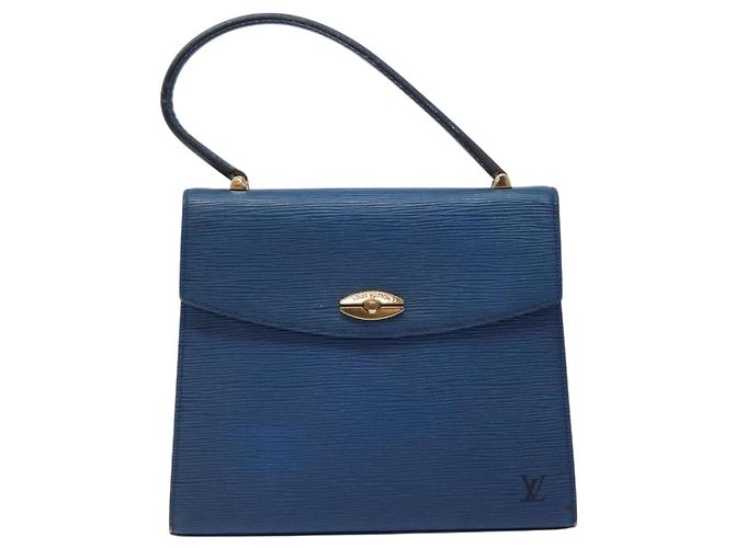 LOUIS VUITTON Borsa a Mano Epi Malesherbes Blu M52375 LV Auth 136983 - vista 13