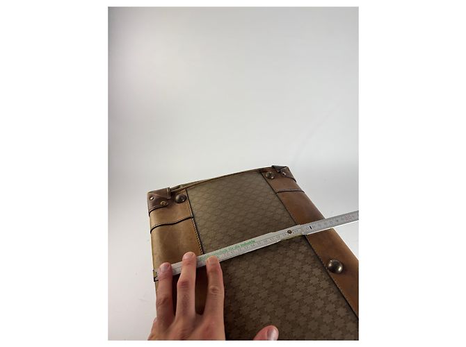 Triomphe Céline Vintage Celine Paris Monogramm Leder Reisetasche goldbraun Golden - Ansicht 11