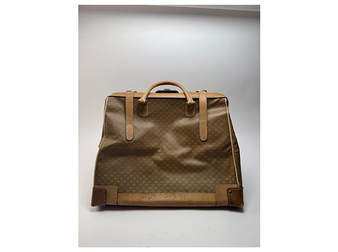 Triomphe Céline Vintage Celine Paris Monogramm Leder Reisetasche goldbraun Golden - Ansicht 14