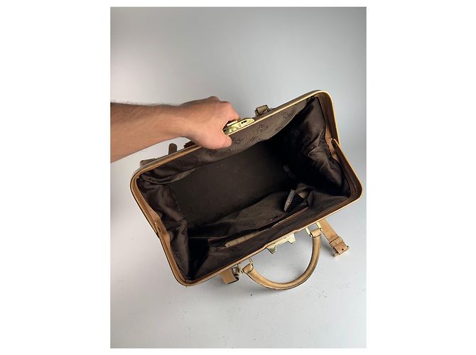 Triomphe Céline Vintage Celine Paris Monogramm Leder Reisetasche goldbraun Golden - Ansicht 3