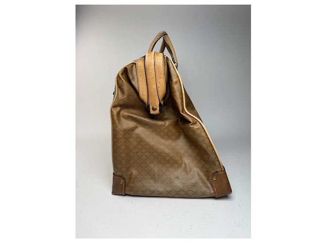 Triomphe Céline Vintage Celine Paris Monogramm Leder Reisetasche goldbraun Golden - Ansicht 5
