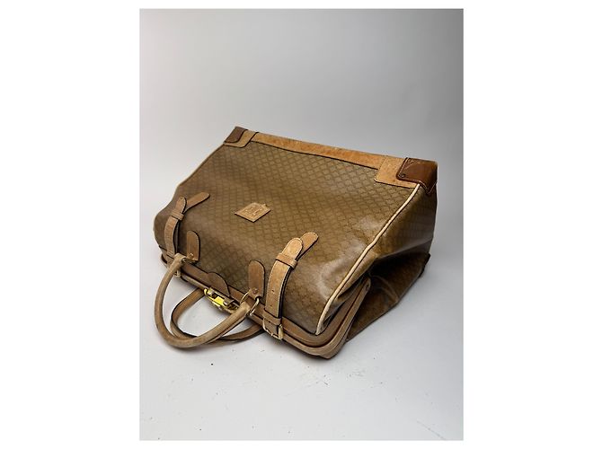 Triomphe Céline Vintage Celine Paris Monogramm Leder Reisetasche goldbraun Golden - Ansicht 6
