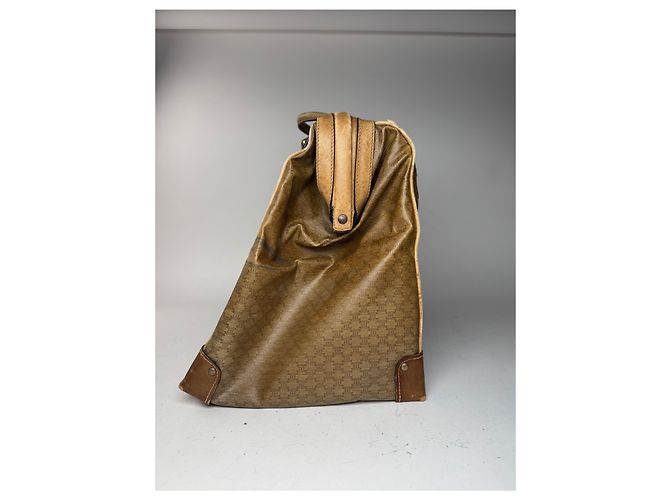 Triomphe Céline Vintage Celine Paris Monogramm Leder Reisetasche goldbraun Golden - Ansicht 7