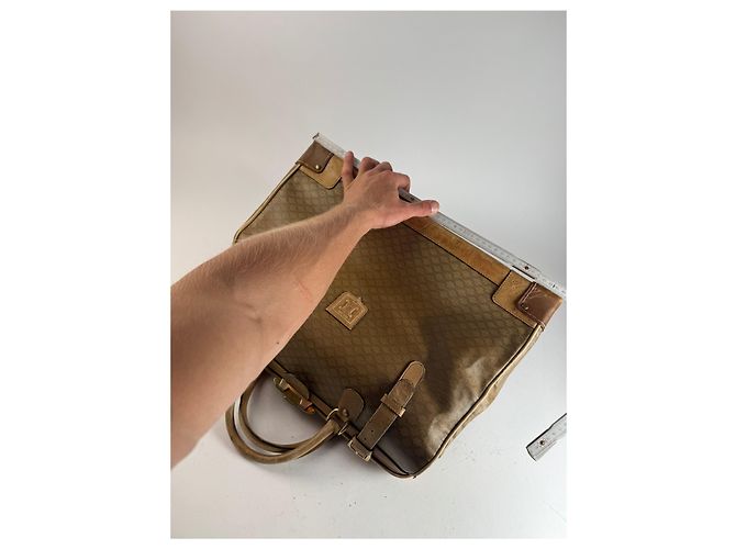 Triomphe Céline Vintage Celine Paris Monogramm Leder Reisetasche goldbraun Golden - Ansicht 9
