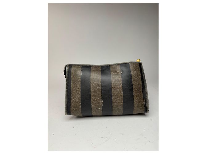 Clutch in pelle vintage Fendi nera Marrone - vista 14