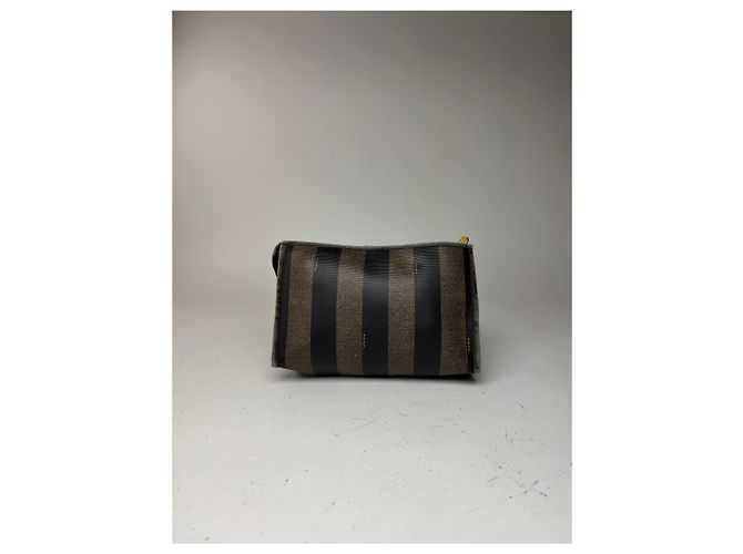 Clutch in pelle vintage Fendi nera Marrone - vista 2