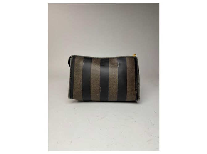 Clutch in pelle vintage Fendi nera Marrone - vista 5