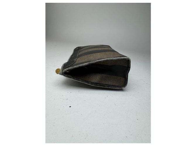 Clutch in pelle vintage Fendi nera Marrone - vista 7