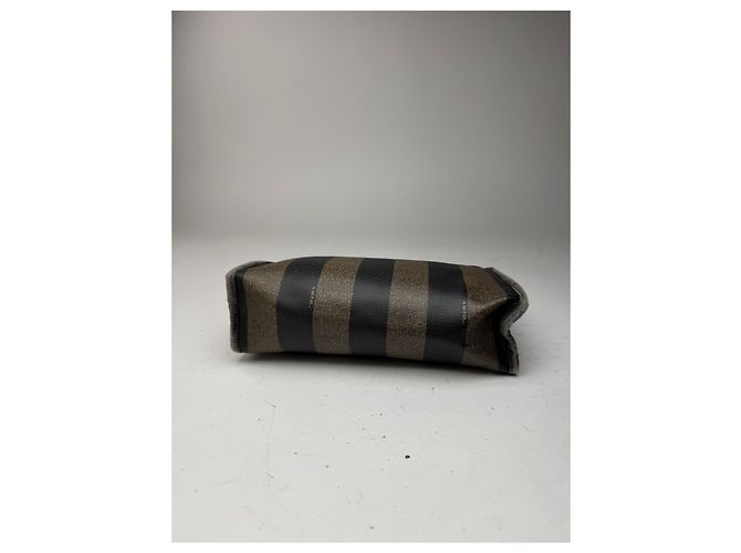 Clutch in pelle vintage Fendi nera Marrone - vista 8