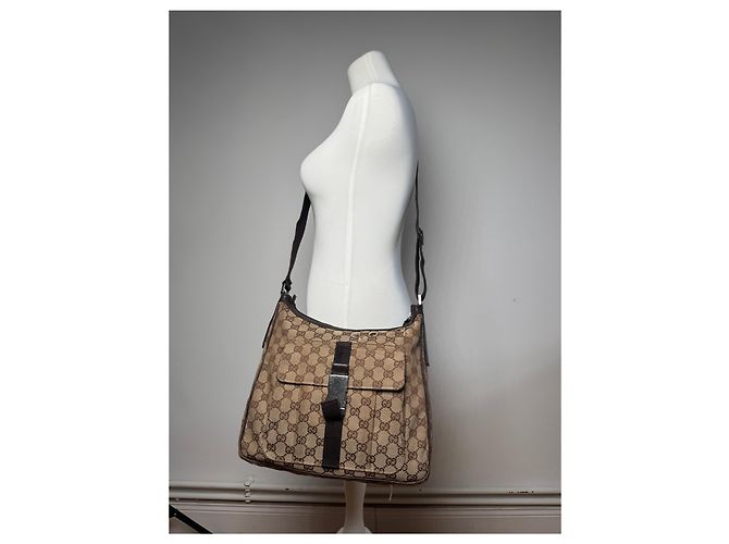 Vintage Gucci Monogramm Tasche beige braun - Ansicht 14