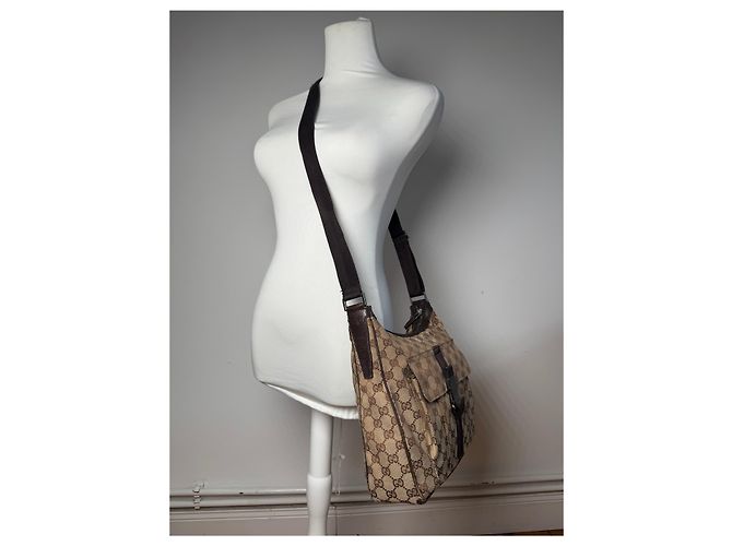 Vintage Gucci Monogramm Tasche beige braun - Ansicht 15