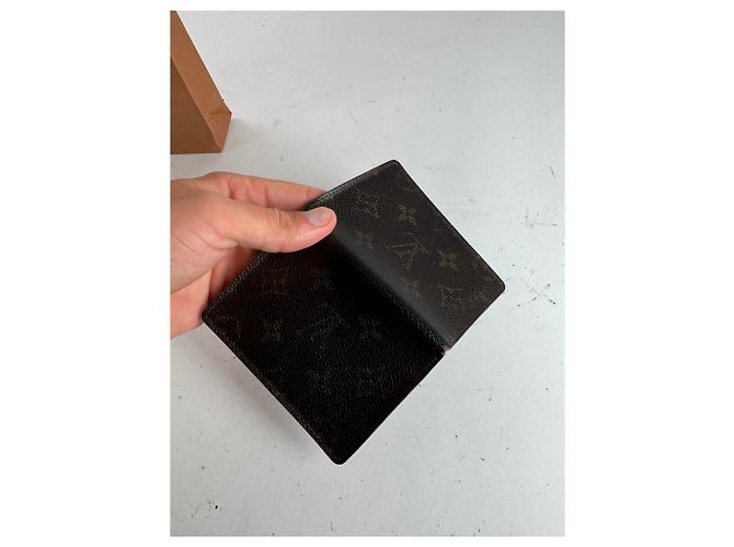 Porta-cartões de couro marrom Monogram Louis Vuitton Vintage - Ansicht 3