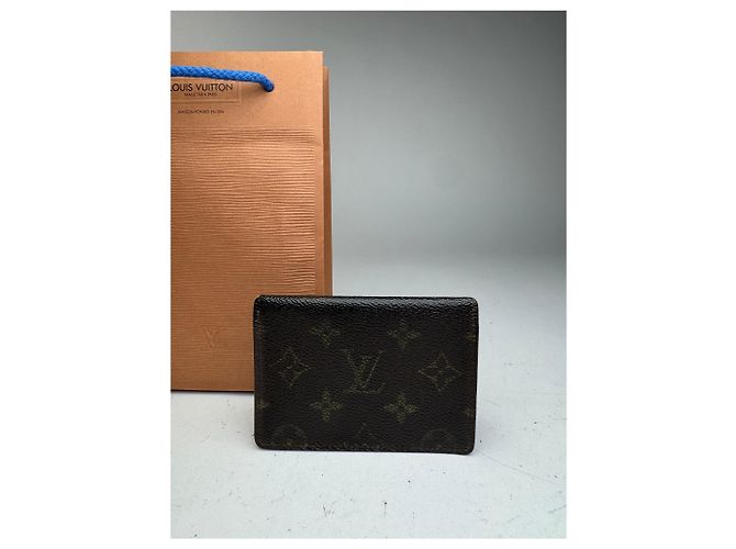 Porta-cartões de couro marrom Monogram Louis Vuitton Vintage - Ansicht 4