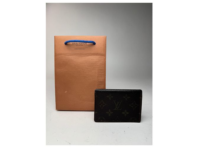 Porta-cartões de couro marrom Monogram Louis Vuitton Vintage - Ansicht 6