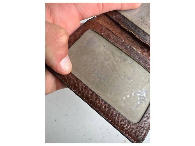 Porta-cartões de couro marrom Monogram Louis Vuitton Vintage - Ansicht 7